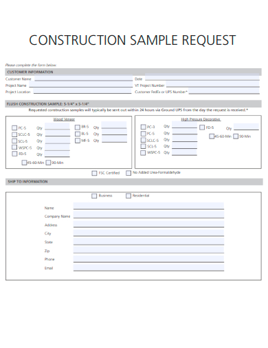 sample construction request editable form template