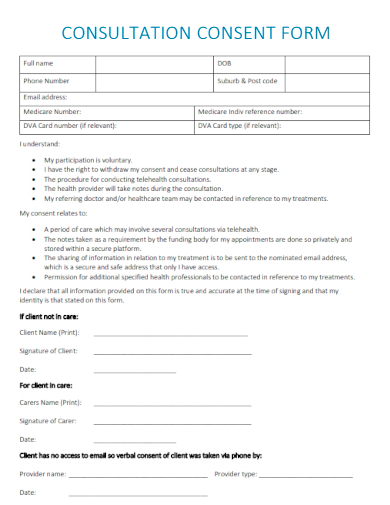 sample consultation consent form template