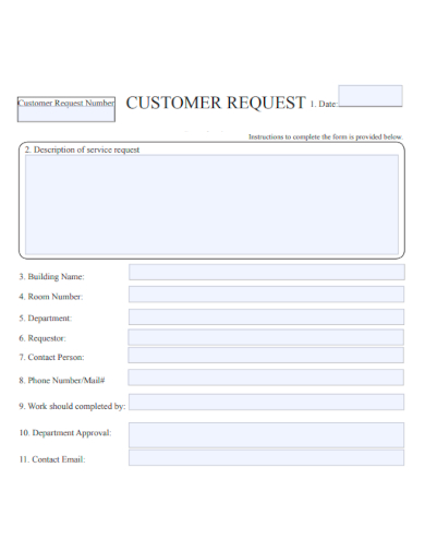sample customer request template