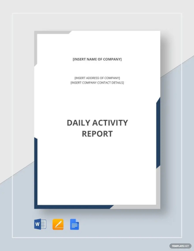 sample daily activity report template