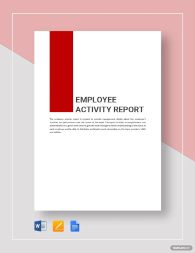 sample employee activity report template