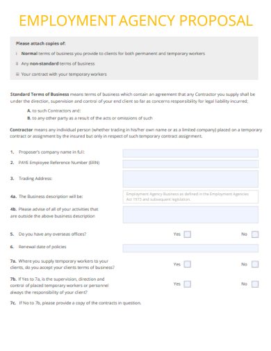 sample employment agency proposal template