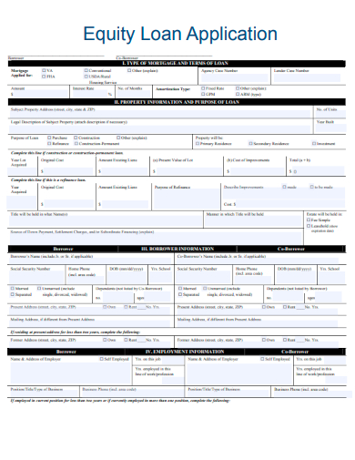 sample equity loan application template