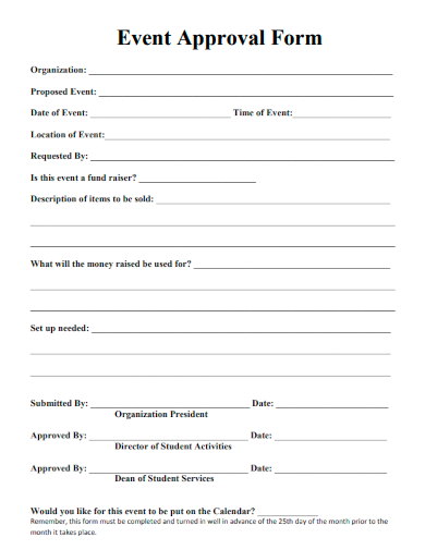 sample event approval form template