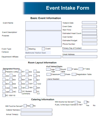 sample event intake form template