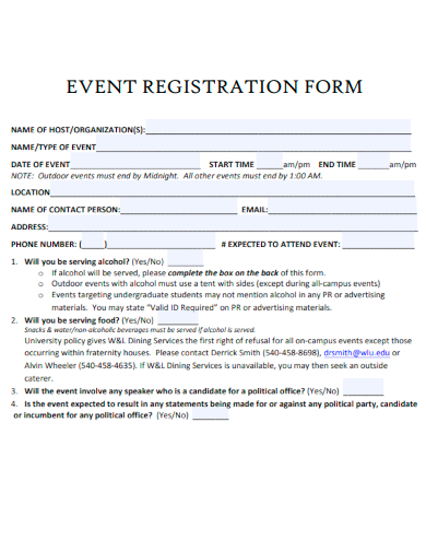 sample event registration form template