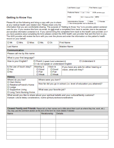 sample get to know you worksheet