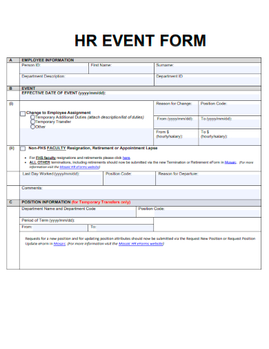 sample hr event form template