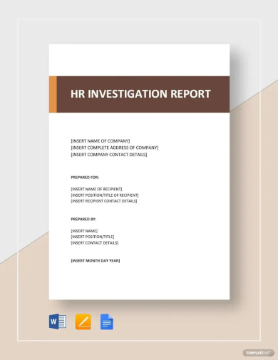 sample hr investigation report template