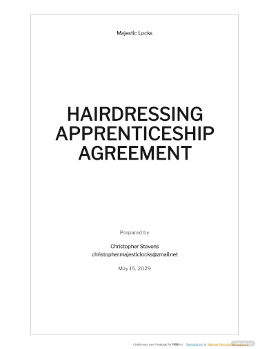 sample hairdressing apprenticeship agreement template