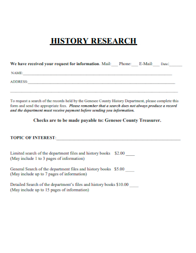sample history research template