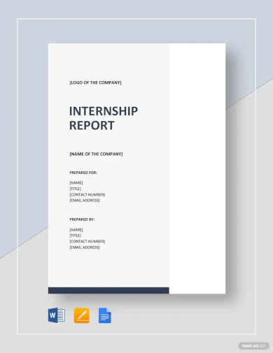sample internship report template