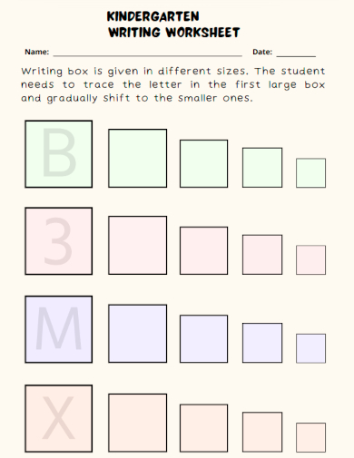 sample kindergarten writing worksheet template
