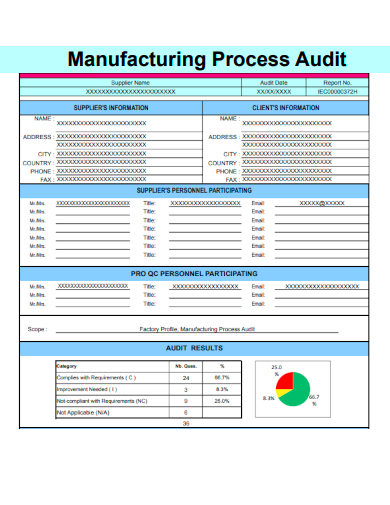 sample manufacturing process audit template