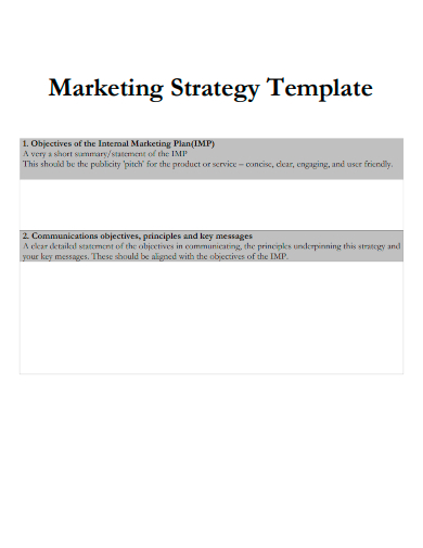 sample marketing strategy template