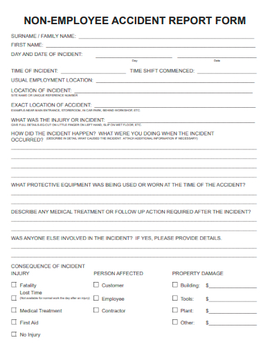 sample non employee accident report form template