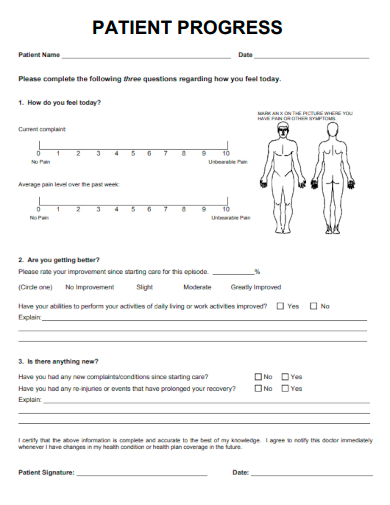 sample patient progress form template