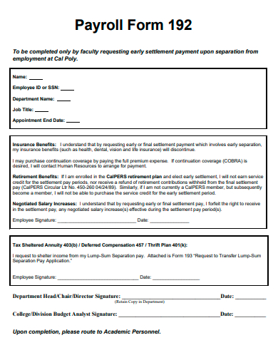 sample payroll form template