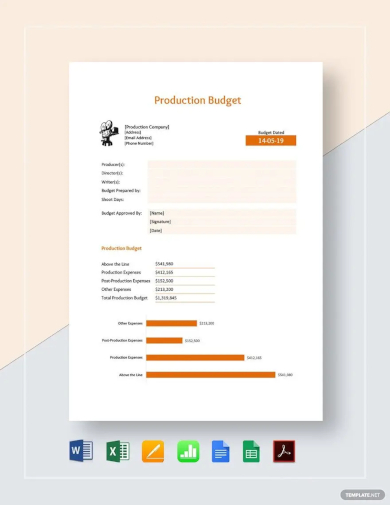 sample production budget template