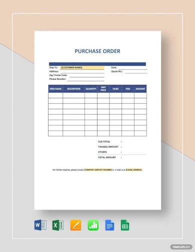 sample purchase order template