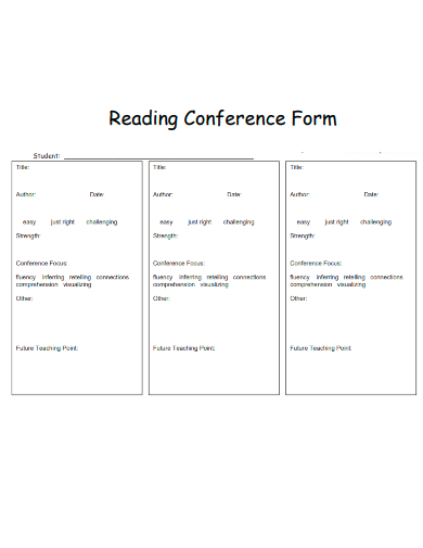 sample reading conference form template