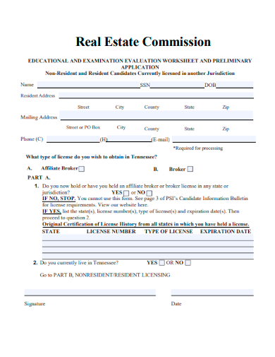 sample real estate commission worksheet template