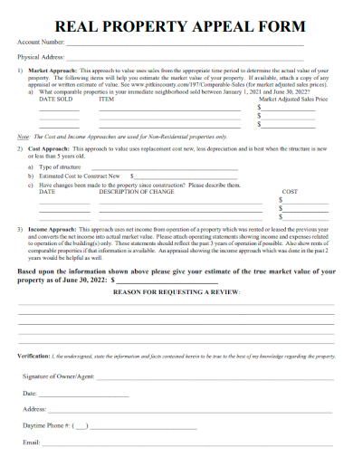 sample real property appeal form template