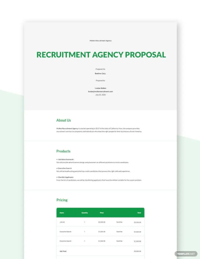 sample recruitment agency proposal template