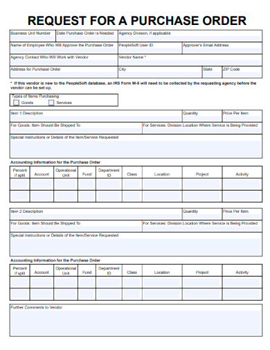 sample request for purchase order template