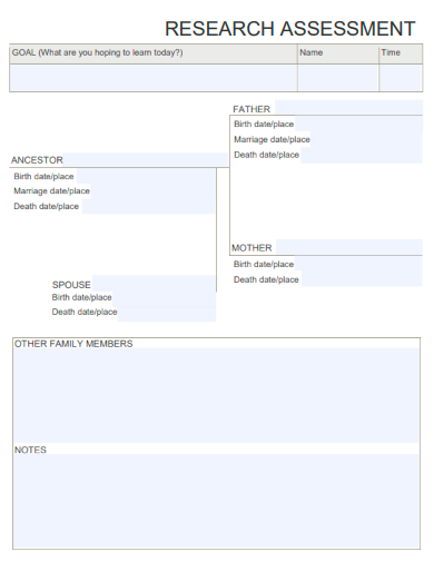 sample research assessment template1
