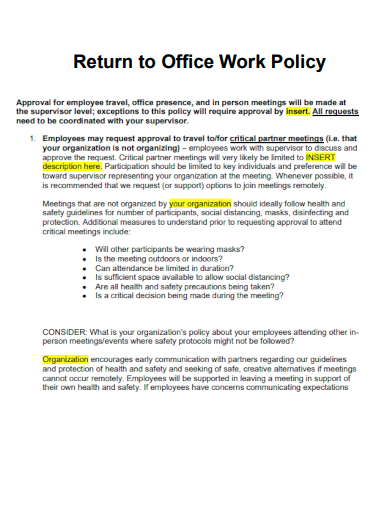 sample return to office work policy template