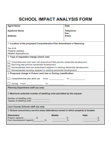 sample school impact analysis form template