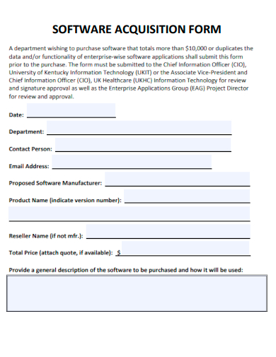 sample software acquisition form template