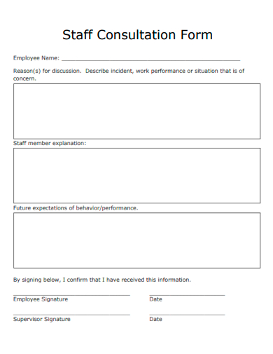 sample staff consultation form template
