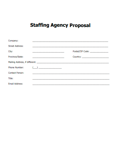 sample staffing agency proposal template
