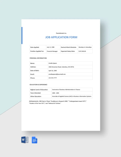 sample startup application form template