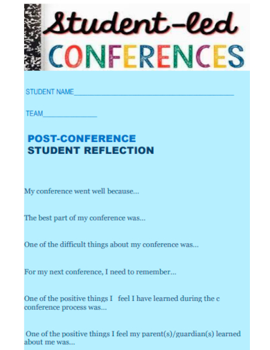 sample student led conference form template
