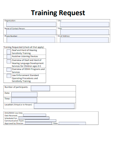 sample training request template