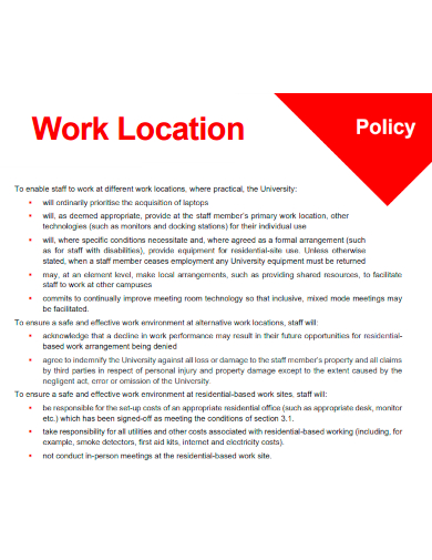 sample work location policy template