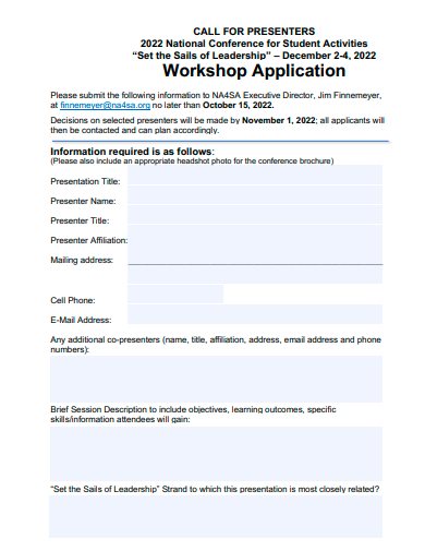 sample workshop application template
