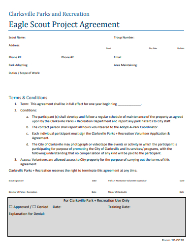 scout project agreement template