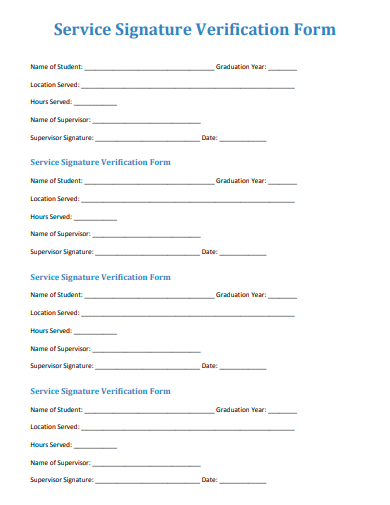 service signature verification form template
