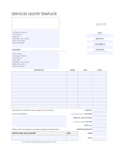 services quote form template