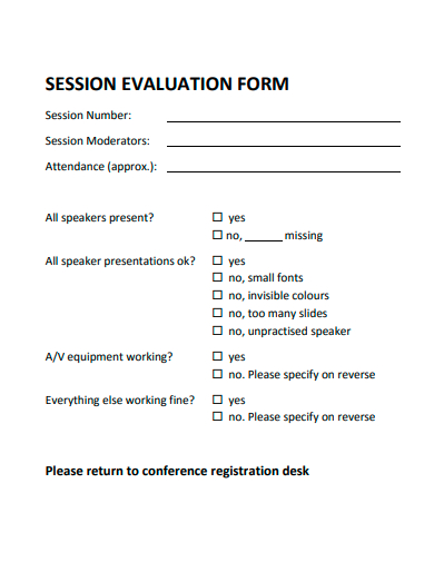 session evaluation form template