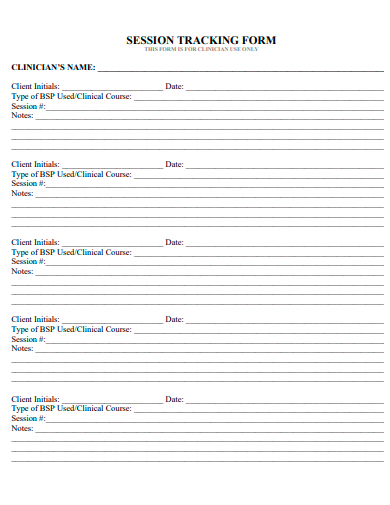 session tracking form template