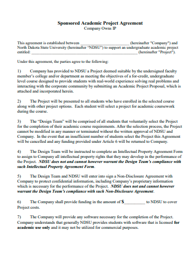sponsored academic project agreement template1