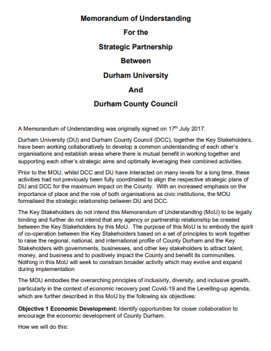 strategic partnership mou