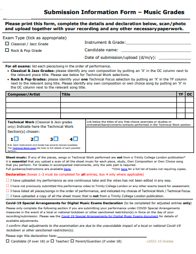 submission information form template