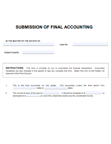 submission of final accounting