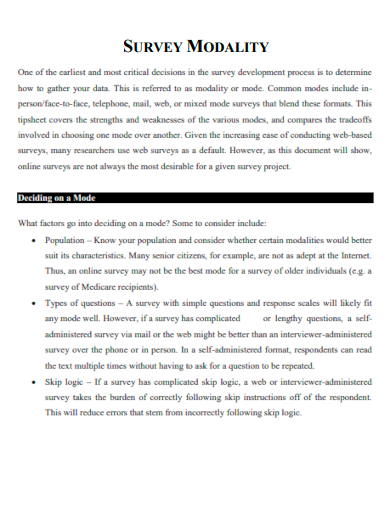 survey modality
